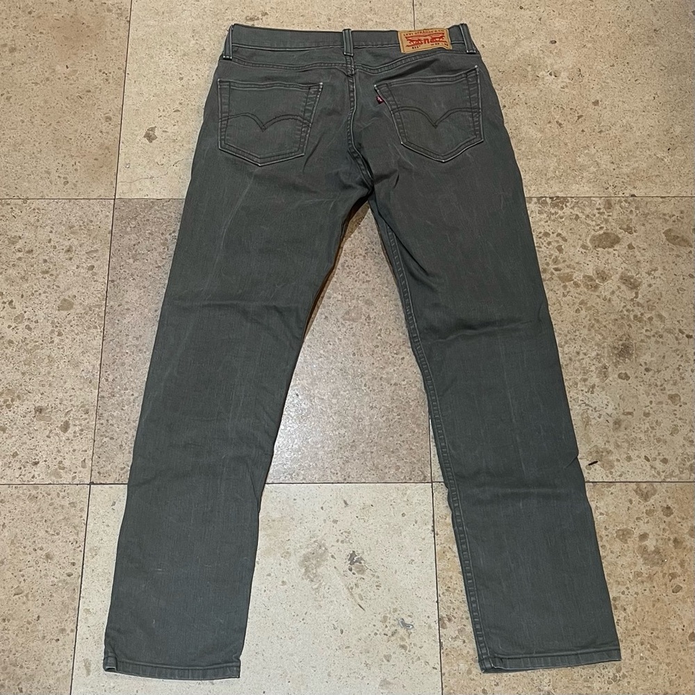 Levi's Men's Straight Distressed Light Brown Jeans - Picture 3 of 6